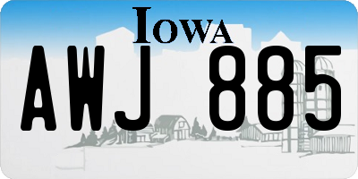 IA license plate AWJ885