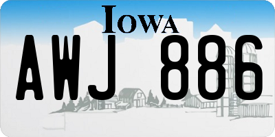 IA license plate AWJ886