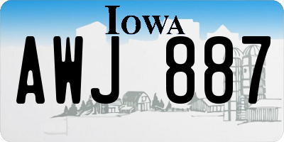 IA license plate AWJ887