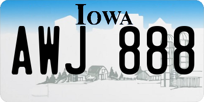 IA license plate AWJ888