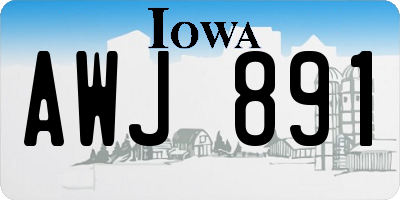 IA license plate AWJ891