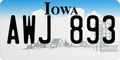 IA license plate AWJ893