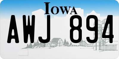 IA license plate AWJ894