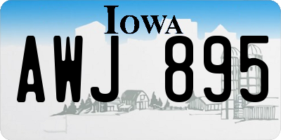 IA license plate AWJ895