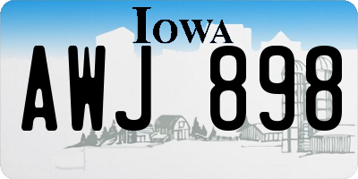 IA license plate AWJ898