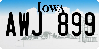 IA license plate AWJ899