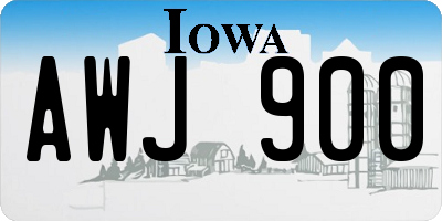 IA license plate AWJ900