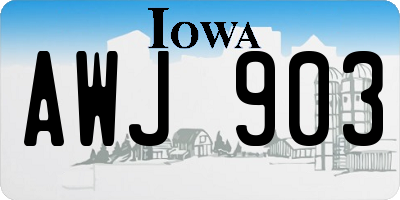 IA license plate AWJ903