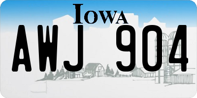 IA license plate AWJ904
