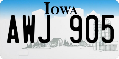 IA license plate AWJ905