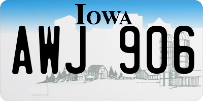 IA license plate AWJ906