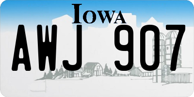 IA license plate AWJ907