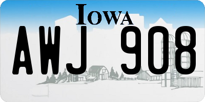 IA license plate AWJ908