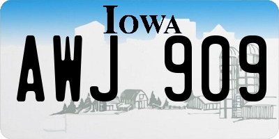 IA license plate AWJ909