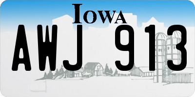 IA license plate AWJ913