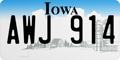 IA license plate AWJ914