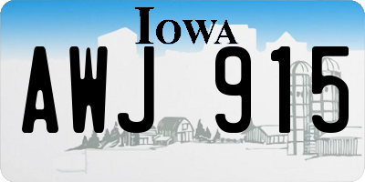 IA license plate AWJ915