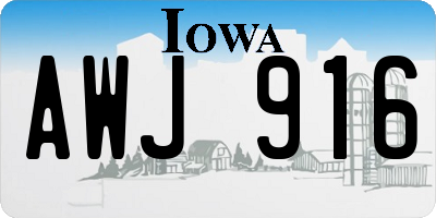 IA license plate AWJ916