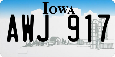 IA license plate AWJ917