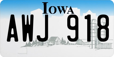 IA license plate AWJ918