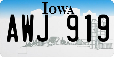 IA license plate AWJ919
