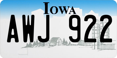 IA license plate AWJ922