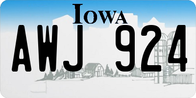 IA license plate AWJ924
