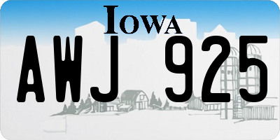 IA license plate AWJ925