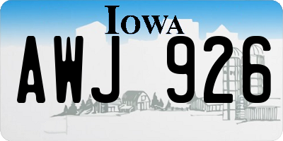 IA license plate AWJ926