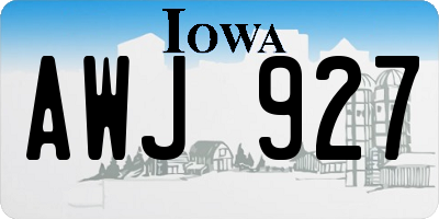 IA license plate AWJ927