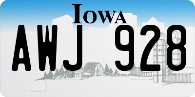 IA license plate AWJ928