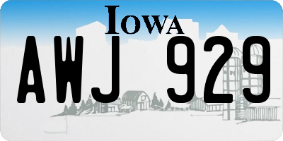 IA license plate AWJ929