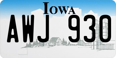 IA license plate AWJ930