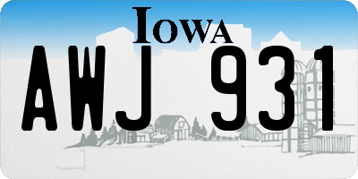 IA license plate AWJ931