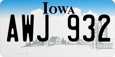 IA license plate AWJ932