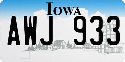 IA license plate AWJ933