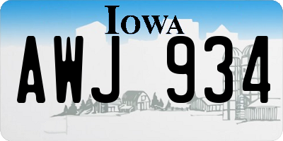 IA license plate AWJ934