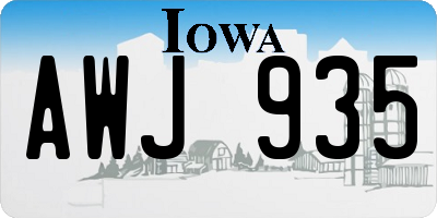 IA license plate AWJ935