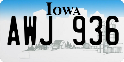 IA license plate AWJ936