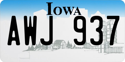 IA license plate AWJ937