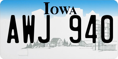 IA license plate AWJ940