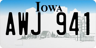 IA license plate AWJ941
