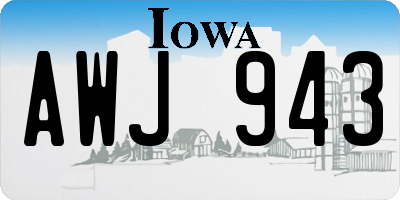 IA license plate AWJ943