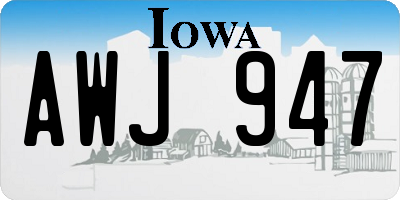 IA license plate AWJ947