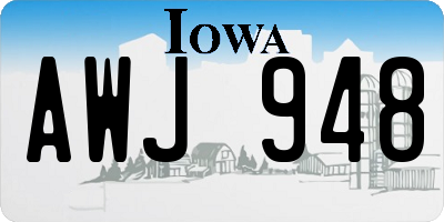 IA license plate AWJ948