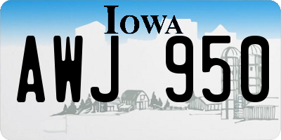IA license plate AWJ950
