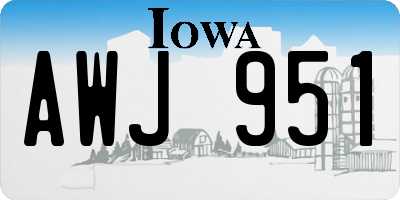 IA license plate AWJ951