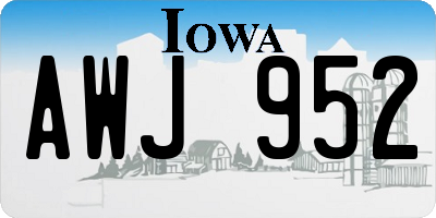 IA license plate AWJ952