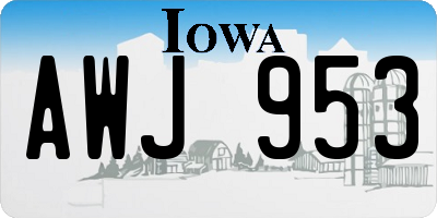 IA license plate AWJ953