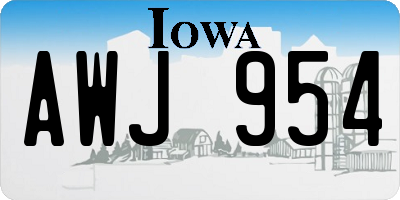 IA license plate AWJ954